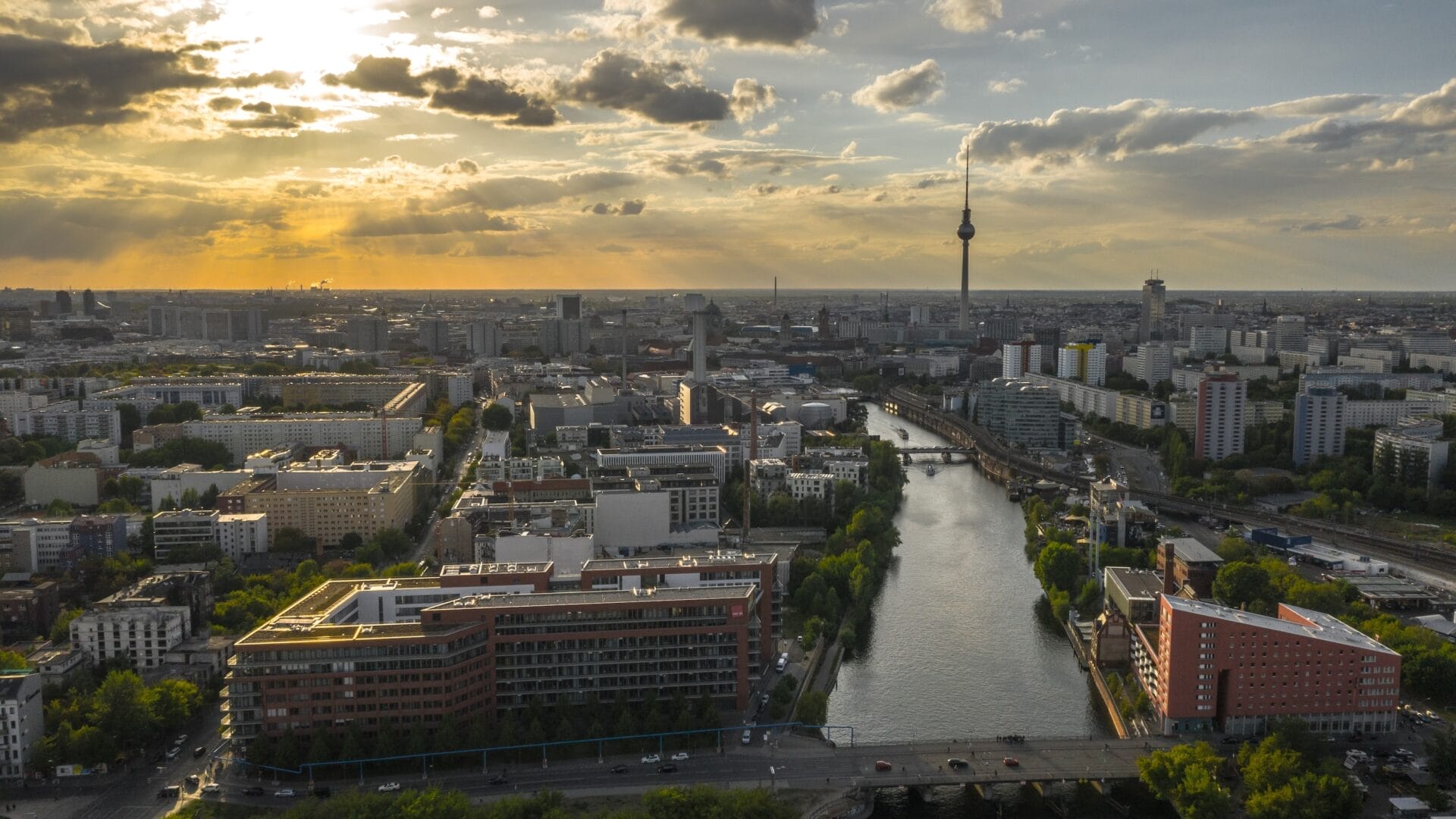 Luftaufnahme von Berlin, Veranstaltungsort des Börsentags Berlin